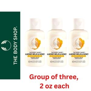 🍯 NEW Almond Milk & Honey Shower Cream, Group of 3 by The Body Shop (2 Oz each)